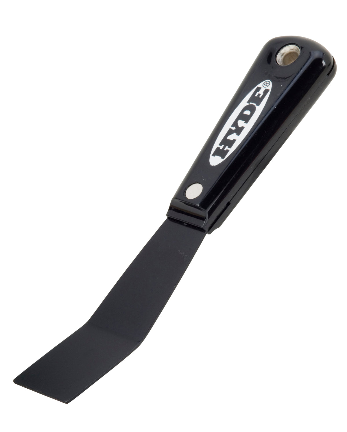 Black Silver Carbon Steel 1 1 4 Stiff Scraper w Bent Blade Hyde Tools